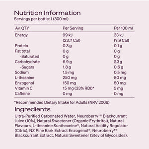 SALE - The Brain Drink for Calm & Clarity - Sparkling Blackcurrant