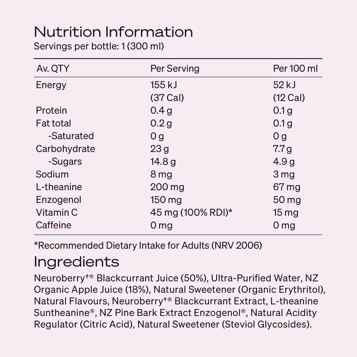 SALE - The Brain Drink for Performance - Blackcurrant